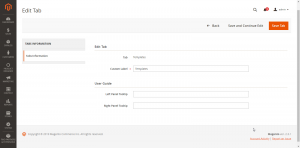 Manage Tabs and Sub Tabs - Edit Tab
