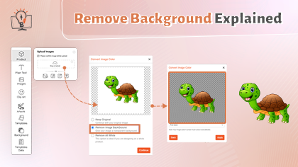 How remove background will work on designer tool